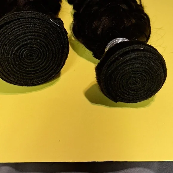 Brazilian--human water wave hair extensions. Three bundles with this price.